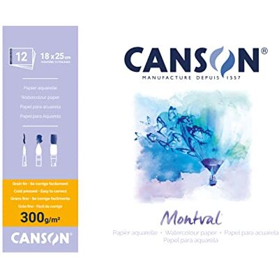 Umělecký papír Canson Montval - 12 listů, 300 g/m², Bez kyselin Umělecký papír Canson Montval - 12 listů, 300 g/m², Bez kyselin