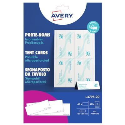 Avery Dennison L4795-20 Printable Tent Card (20 Sheets) Avery Dennison L4795-20 Printable Tent Card (20 Sheets)