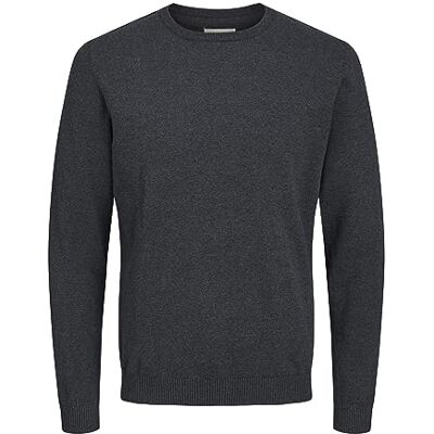 JACK & JONES Pánský pulovr Jjebasic Knit crew v krku, tmavě šedý melange, M EU JACK & JONES Pánský pulovr Jjebasic Knit crew v krku, tmavě šedý melange, M EU