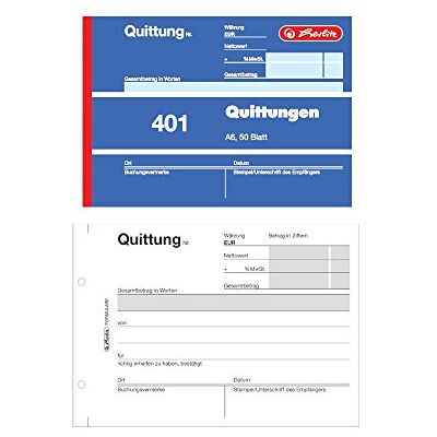 Herlitz 886606 Blok na stvrzenky A6, 50 listů, 10 kusů Herlitz 886606 Blok na stvrzenky A6, 50 listů, 10 kusů