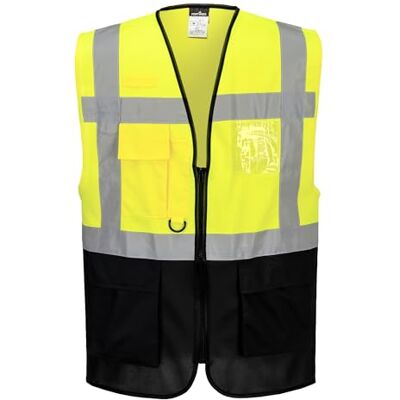 Portwest C476 Varsaw Hi-Vis kontrastní kontrastní reflexní proužky Žlutá/námořnická modrá, 2XL, EN ISO 20471 & ANSI ISEA 107 typ O třída 1, sedm kapes, přední zip, poutko na radiostanice Portwest C476 Varsaw Hi-Vis kontrastní kontrastní reflexní proužky Žlutá/námořnická modrá, 2XL, EN ISO 20471 & ANSI ISEA 107 typ O třída 1, sedm kapes, přední zip, poutko na radiostanice