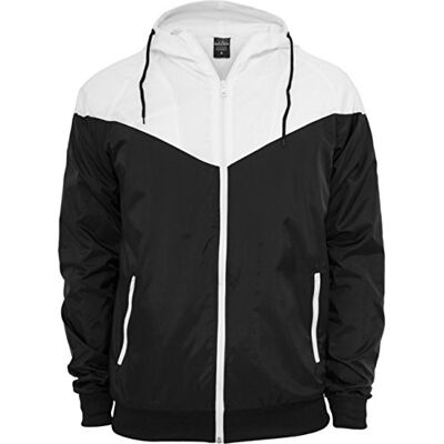 Urban Classics Herren Arrow Windrunner, lässiger Windbreaker mit Kapuze, Übergangsjacke mit Farbblockdesign Urban Classics Herren Arrow Windrunner, lässiger Windbreaker mit Kapuze, Übergangsjacke mit Farbblockdesign