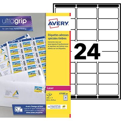 Avery L7159-10.FR Adress-Etiketten Special, 63,5 x 33,9 mm, weiß Avery L7159-10.FR Adress-Etiketten Special, 63,5 x 33,9 mm, weiß