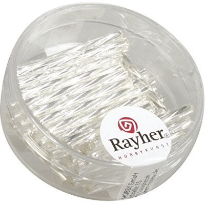 Rayher 1404922 skleněné tužky twistet, 20 mm, se stříbrným otvorem, dóza 13 g, stříbrná Rayher 1404922 skleněné tužky twistet, 20 mm, se stříbrným otvorem, dóza 13 g, stříbrná