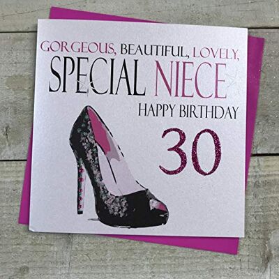 White Cotton Cards "Gorgeous, handgefertigt Beautiful, Lovely, Special Niece Happy Birthday 76,2 cm Neon Serie Code N304–30 30. Geburtstag Karte, Weiß White Cotton Cards "Gorgeous, handgefertigt Beautiful, Lovely, Special Niece Happy Birthday 76,2 cm Neon Serie Code N304–30 30. Geburtstag Karte, Weiß