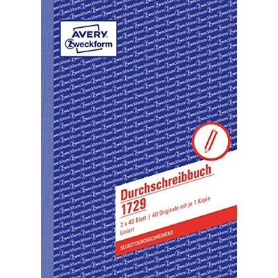 Avery 1729 propisovací kniha (A5, propisující, 2 x 40 listů) bílá/žlutá Avery 1729 propisovací kniha (A5, propisující, 2 x 40 listů) bílá/žlutá
