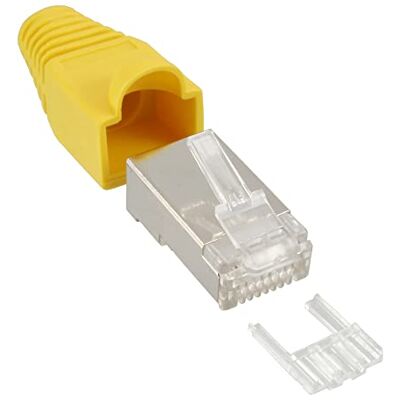InLine 74510Y 10er Pack Crimpstecker RJ45 geschirmt, mit Knickschutz und Einfädelhilfe, gelb InLine 74510Y 10er Pack Crimpstecker RJ45 geschirmt, mit Knickschutz und Einfädelhilfe, gelb