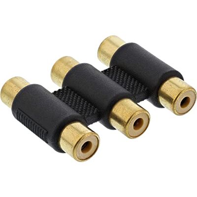 InLine Audio/Video Adapter, 3x Cinch Buchse auf 3x Cinch Buchse, vergoldet InLine Audio/Video Adapter, 3x Cinch Buchse auf 3x Cinch Buchse, vergoldet