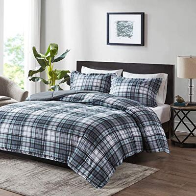 Madison Park Essentials Parkston Skotská deka, vhodný povlak na polštář, 3M Scotchguard odstranění skvrn, hypoalergenní, celoroční sada ložního prádla, Full/Queen, šedá Weiche Mikrofaser, kuschelig warm, Ganzjahres-Bettwäsche-Set für Jungen, modern, Öko Madison Park Essentials Parkston Skotská deka, vhodný povlak na polštář, 3M Scotchguard odstranění skvrn, hypoalergenní, celoroční sada ložního prádla, Full/Queen, šedá Weiche Mikrofaser, kuschelig warm, Ganzjahres-Bettwäsche-Set für Jungen, modern, Öko