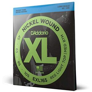 D'Addario EXL165 nikově ovinuté basové kytarové struny, Custom Light, 45-105, Long Scale D'Addario EXL165 nikově ovinuté basové kytarové struny, Custom Light, 45-105, Long Scale