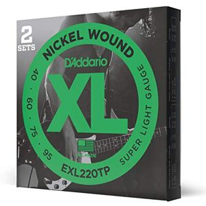 D'Addario EXL220TP Nikl ovinuté struny basové kytary, Super Light, 40–95, 2 sady, Long Scale D'Addario EXL220TP Nikl ovinuté struny basové kytary, Super Light, 40–95, 2 sady, Long Scale