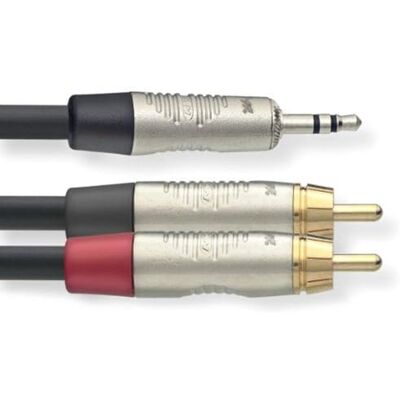 Stagg NYC3/MPS2CMR N série Jack na 2 x Cinch konektor kabel Stagg NYC3/MPS2CMR N série Jack na 2 x Cinch konektor kabel