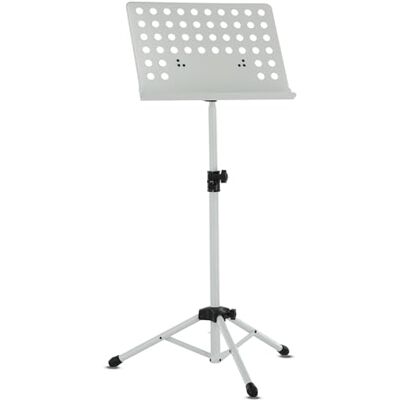 GEWA Orchestrální notový pult kov skládací deska děrovaná a odnímatelná ABS a trubka výška 67-120 cm hmotnost 3,8 kg bílý GEWA Orchestrální notový pult kov skládací deska děrovaná a odnímatelná ABS a trubka výška 67-120 cm hmotnost 3,8 kg bílý