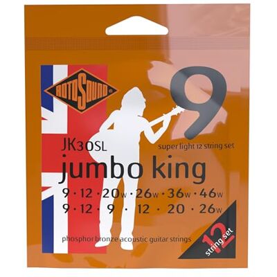 ROTOSOUND Fosfor-bronzové struny pro 12strunné akustické kytary, síla extra světla 10-10, 14-14, 24-8, 30-12, 40-18, 48-28 ROTOSOUND Fosfor-bronzové struny pro 12strunné akustické kytary, síla extra světla 10-10, 14-14, 24-8, 30-12, 40-18, 48-28