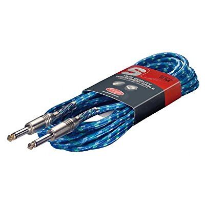 Stagg Kabel k nástroji Vintage Tweed Blue 6 metrů 2x jack 6,3 mm kabel na kytaru jack kabel Stagg Kabel k nástroji Vintage Tweed Blue 6 metrů 2x jack 6,3 mm kabel na kytaru jack kabel