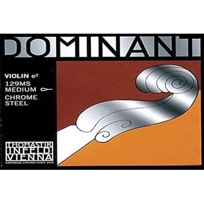 Thomastik-Infeld Dominant struny na housle E 4/4 – jednotlivé struny (129MS), ocelové jádro, čisté, střední napětí, smyčka Thomastik-Infeld Dominant struny na housle E 4/4 – jednotlivé struny (129MS), ocelové jádro, čisté, střední napětí, smyčka