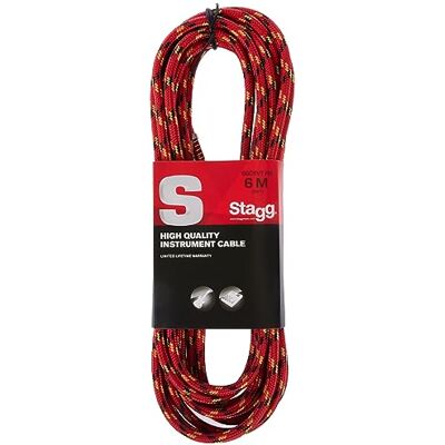 Stagg Kabel na nástroje, vintage Tvídový červený, 6 m Stagg Kabel na nástroje, vintage Tvídový červený, 6 m