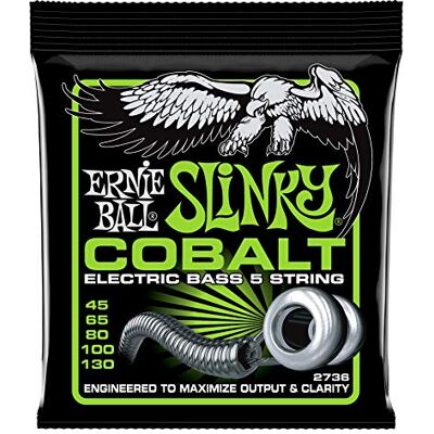 Ernie Ball Slinky Cobalt E-basové struny, pro 5 struny, tloušťka 45–130 Ernie Ball Slinky Cobalt E-basové struny, pro 5 struny, tloušťka 45–130