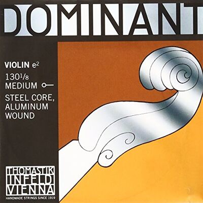 Thomastik-Infeld Dominant Violinsaite E 1/8 – Einzelsaite (130 1/8), Stahlkern, Aluminium umsponnen, mittlere Spannung Thomastik-Infeld Dominant Violinsaite E 1/8 – Einzelsaite (130 1/8), Stahlkern, Aluminium umsponnen, mittlere Spannung