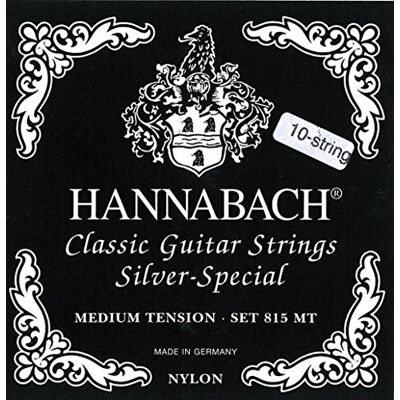 Hannabach Struny pro klasickou kytaru série 815 Medium Tension Silver Special (univerzální struny pro téměř každý nástroj, struny, klasická kytara, vyrobeno v Německu, 10strunná), černá Hannabach Struny pro klasickou kytaru série 815 Medium Tension Silver Special (univerzální struny pro téměř každý nástroj, struny, klasická kytara, vyrobeno v Německu, 10strunná), černá