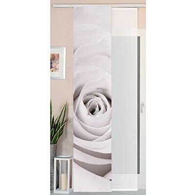 Gardinenbox Sada 2 ks posuvných závěsů panelový závěs vzhled divokého hedvábí a voálový panel, 245 x 45, růže, 80400 Gardinenbox Sada 2 ks posuvných závěsů panelový závěs vzhled divokého hedvábí a voálový panel, 245 x 45, růže, 80400