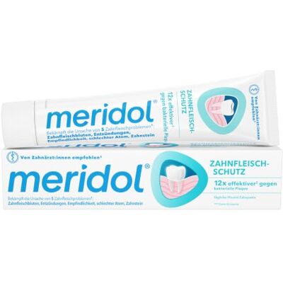 Meridol ® Ochrana dásní zubní pasta 75 ml Zubní pasta bojuje proti příčině krvácení dásní, 2násobná účinná formule se zinkem a aminem, podporuje obranyschopnost Meridol ® Ochrana dásní zubní pasta 75 ml Zubní pasta bojuje proti příčině krvácení dásní, 2násobná účinná formule se zinkem a aminem, podporuje obranyschopnost