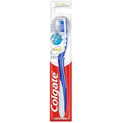 Colgate Zubní kartáček Total kompletní čištění, střední, 1 kus Ruční zubní kartáček se 4násobným čištěním, čistí zuby, jazyk, tváře a meziprostory, s lešticími lamelami, mikrojemné štětiny Colgate Zubní kartáček Total kompletní čištění, střední, 1 kus Ruční zubní kartáček se 4násobným čištěním, čistí zuby, jazyk, tváře a meziprostory, s lešticími lamelami, mikrojemné štětiny