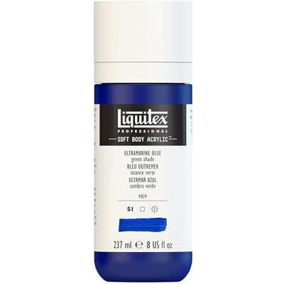Liquitex 1923380 Professional akrylová barva Soft Body – umělecká barva v krémově krycí konzistenci, vysoká pigmentace, stálobarevná a odolná proti stárnutí, láhev 237 ml – ultramarínová modrá (zelený odstín) Liquitex 1923380 Professional akrylová barva Soft Body – umělecká barva v krémově krycí konzistenci, vysoká pigmentace, stálobarevná a odolná proti stárnutí, láhev 237 ml – ultramarínová modrá (zelený odstín)