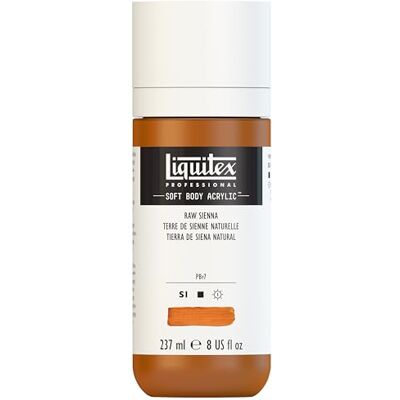 Liquitex 1923330 Professional akrylová barva Soft Body – umělecká barva v krémově krycí konzistenci, vysoká pigmentace, stálobarevná & odolná proti stárnutí, láhev 237 ml – přírodní Siena Liquitex 1923330 Professional akrylová barva Soft Body – umělecká barva v krémově krycí konzistenci, vysoká pigmentace, stálobarevná & odolná proti stárnutí, láhev 237 ml – přírodní Siena