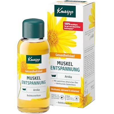 Kneipp zdravotní koupel pro uvolnění svalů – koupelový olej s cenným extraktem z arniky a éterickými oleji z cabreuvy, rozmarýnu a borovice – oživuje a dělá dobře po fyzické námaze – 100 ml Kneipp zdravotní koupel pro uvolnění svalů – koupelový olej s cenným extraktem z arniky a éterickými oleji z cabreuvy, rozmarýnu a borovice – oživuje a dělá dobře po fyzické námaze – 100 ml