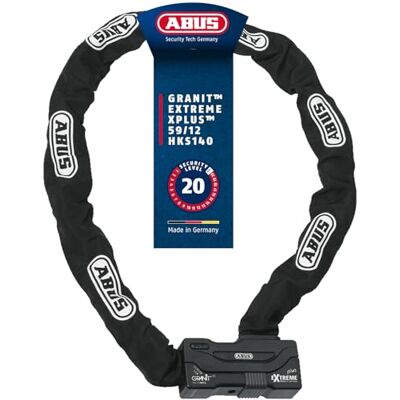 ABUS Zámek řetěz-Kombi Granit Extreme Plus 59 zámek na motocykl z 12 mm silného šestihranného řetězu bezpečnostní úroveň 20 140 cm délka řetězu ABUS Zámek řetěz-Kombi Granit Extreme Plus 59 zámek na motocykl z 12 mm silného šestihranného řetězu bezpečnostní úroveň 20 140 cm délka řetězu