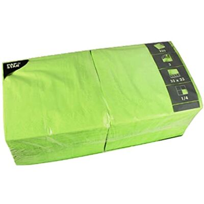 PAPSTAR 250 ubrousků, 3vrstvé složené 1/4 33 cm x 33 cm jablkově zelená, lipově zelená PAPSTAR 250 ubrousků, 3vrstvé složené 1/4 33 cm x 33 cm jablkově zelená, lipově zelená