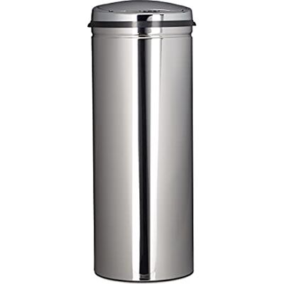 Relaxdays Odpadkový koš 50 l, se senzorem, z ušlechtilé oceli, 80 cm vysoký 30 cm průměr, automatické víko, kulaté Relaxdays Odpadkový koš 50 l, se senzorem, z ušlechtilé oceli, 80 cm vysoký 30 cm průměr, automatické víko, kulaté