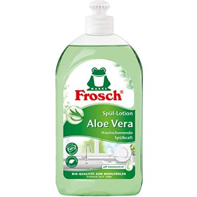 FROSCH Aloe Vera mycí krém, citlivý prostředek na mytí nádobí, velmi dobrá snášenlivost s pokožkou, 500 ml FROSCH Aloe Vera mycí krém, citlivý prostředek na mytí nádobí, velmi dobrá snášenlivost s pokožkou, 500 ml
