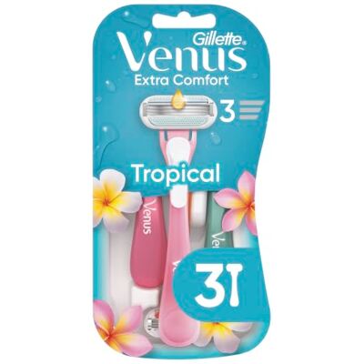 Gillette Tropical dámský jednorázový holicí strojek, 3 kusy, růžová, oranžová, zelená Damenrasierer mit Komfortklingen Gillette Tropical dámský jednorázový holicí strojek, 3 kusy, růžová, oranžová, zelená Damenrasierer mit Komfortklingen
