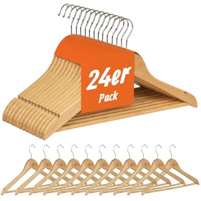 Relaxdays Sada ramínek na šaty, ramínko na kalhoty dřevo, šatní ramínko Ramínko na šaty, háčky otočné o 360°, V x Š: 22,5 x 44,5 cm Relaxdays Sada ramínek na šaty, ramínko na kalhoty dřevo, šatní ramínko Ramínko na šaty, háčky otočné o 360°, V x Š: 22,5 x 44,5 cm