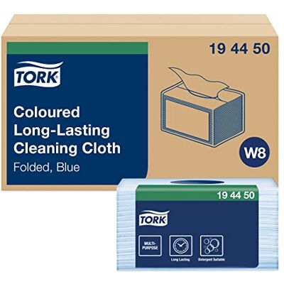 Tork Coloured Long-Lasting Cleaning Cloth Blau 194450 (Pack of 320) Tork Coloured Long-Lasting Cleaning Cloth Blau 194450 (Pack of 320)