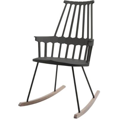 Kartell 595609 Comback Schaukelstuhl 58 x 100 x 58 cm Sitzhöhe 44 cm Sitzflächenfarbe Schaukelteil Eiche, schwarz Kartell 595609 Comback Schaukelstuhl 58 x 100 x 58 cm Sitzhöhe 44 cm Sitzflächenfarbe Schaukelteil Eiche, schwarz