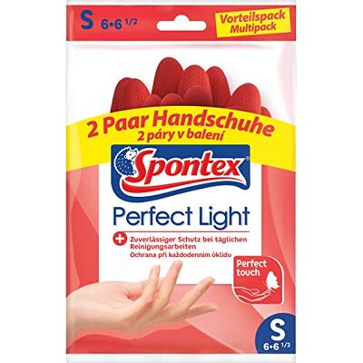 Spontex Perfect Light rukavice do domácnosti, ideální pro všechny čisticí práce, z přírodního latexu, s protiskluzovým profilem, spolehlivá ochrana, velikost S, 2 páry Spontex Perfect Light rukavice do domácnosti, ideální pro všechny čisticí práce, z přírodního latexu, s protiskluzovým profilem, spolehlivá ochrana, velikost S, 2 páry