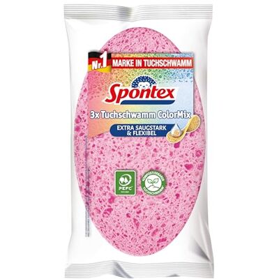 Spontex Houbová houba ColorMix, extra savá a odolná proti roztržení, balení 3 (3 x 3 kusy) Spontex Houbová houba ColorMix, extra savá a odolná proti roztržení, balení 3 (3 x 3 kusy)