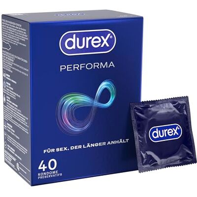 Durex Performa kondomy s benzokainem, 40 kusů, odložené Durex Performa kondomy s benzokainem, 40 kusů, odložené