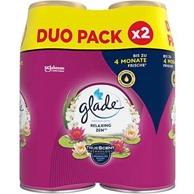 Glade Automatický náhradní náplň ve spreji, vůně místnosti, relaxační zen, balení 2 ks Doppelpack für automatisches Raumspray, Langanhaltender Duft, Relaxing Zen, 2x 269 ml Glade Automatický náhradní náplň ve spreji, vůně místnosti, relaxační zen, balení 2 ks Doppelpack für automatisches Raumspray, Langanhaltender Duft, Relaxing Zen, 2x 269 ml