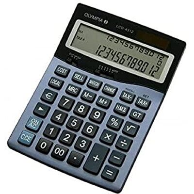 Olympia Kapesní kalkulačka LCD 4312, modrá LCD 4312 Olympia Kapesní kalkulačka LCD 4312, modrá LCD 4312