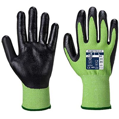 Portwest A645 Nitrilschaum-Schnittschutz-Handschuh Atmungsaktiv Schnittfest Grün/Schwarz, M, EN 388 Schnittstufe D, EN ISO 21420 Fingerfertigkeit 5, 13 Gauge Polyester Bau Portwest A645 Nitrilschaum-Schnittschutz-Handschuh Atmungsaktiv Schnittfest Grün/Schwarz, M, EN 388 Schnittstufe D, EN ISO 21420 Fingerfertigkeit 5, 13 Gauge Polyester Bau
