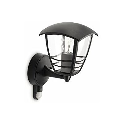Philips Creek Venkovní nástěnné svítidlo (60 W), venkovní svítidlo odolné proti povětrnostním vlivům s detektorem pohybu, E27 svítidlo bez světelného zdroje, černé Philips Creek Venkovní nástěnné svítidlo (60 W), venkovní svítidlo odolné proti povětrnostním vlivům s detektorem pohybu, E27 svítidlo bez světelného zdroje, černé