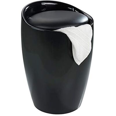 Wenko Stolička 20630100 Candy Black – koupelnová stolička, s odnímatelným pytlem na prádlo (100% polyester), plast – ABS, 36 × 50,5 × 36 cm, černá Wenko Stolička 20630100 Candy Black – koupelnová stolička, s odnímatelným pytlem na prádlo (100% polyester), plast – ABS, 36 × 50,5 × 36 cm, černá