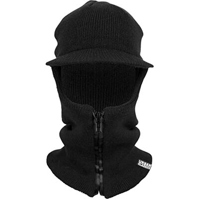 Urban Classics Zipped Balaclava Visor Unisex čepice černá Basics, Streetwear, černá, Jednotná velikost Urban Classics Zipped Balaclava Visor Unisex čepice černá Basics, Streetwear, černá, Jednotná velikost