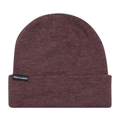Urban Classics Unisex Basic Flap Beanie, Burgundská melange, Jednotná velikost Urban Classics Unisex Basic Flap Beanie, Burgundská melange, Jednotná velikost