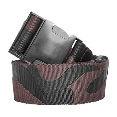 Urban Classics Unisex Jaquard Camo Belt, Černá/hnědá Urban Classics Unisex Jaquard Camo Belt, Černá/hnědá