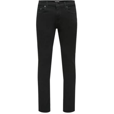 ONLY & SONS Male Slim Fit Jeans ONSLOOM Mid Rise Slim Fit Jeans, černá ONLY & SONS Male Slim Fit Jeans ONSLOOM Mid Rise Slim Fit Jeans, černá